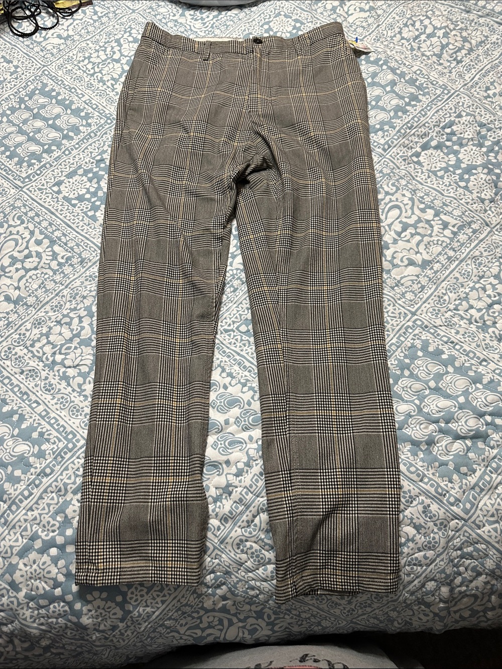 Zara Black and White Glen Plaid Trousers